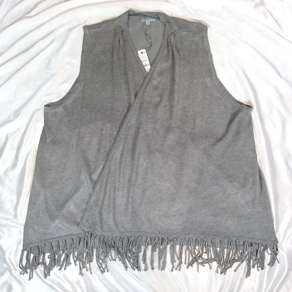 Joseph a gray fringed vest